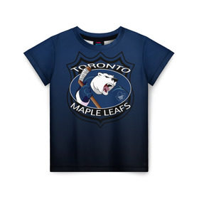 Детская футболка 3D с принтом Toronto Maple Leafs в Тюмени, 100% гипоаллергенный полиэфир | прямой крой, круглый вырез горловины, длина до линии бедер, чуть спущенное плечо, ткань немного тянется | nhl | toronto maple leafs | спорт | хоккей
