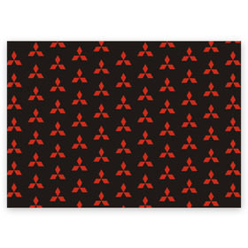 Поздравительная открытка с принтом Mitsubishi в Тюмени, 100% бумага | плотность бумаги 280 г/м2, матовая, на обратной стороне линовка и место для марки
 | митсубиси