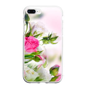 Чехол для iPhone 7Plus/8 Plus матовый с принтом Алые розы в Тюмени, Силикон | Область печати: задняя сторона чехла, без боковых панелей | аромат | букет | вазон | великолепие | краски | красота | куст | нежность | природа | растения | розы | украшение | фауна | цветник | цветы