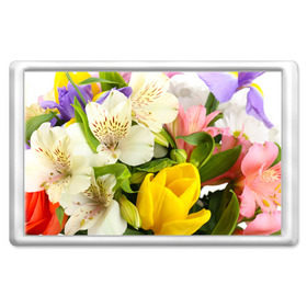 Магнит 45*70 с принтом Красивый букет в Тюмени, Пластик | Размер: 78*52 мм; Размер печати: 70*45 | аромат | астры | букет | вазон | великолепие | гвоздики | гиацинт | гортензия | калла | краски | красота | куст | лилия | орхидея | пион | подсолнух | полевые цветы | природа | растения | розы | ромашки