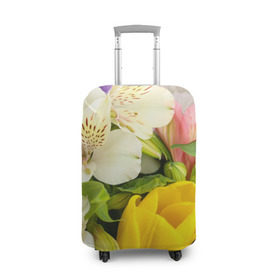 Чехол для чемодана 3D с принтом Красивый букет в Тюмени, 86% полиэфир, 14% спандекс | двустороннее нанесение принта, прорези для ручек и колес | аромат | астры | букет | вазон | великолепие | гвоздики | гиацинт | гортензия | калла | краски | красота | куст | лилия | орхидея | пион | подсолнух | полевые цветы | природа | растения | розы | ромашки