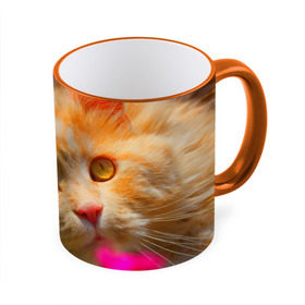 Кружка 3D с принтом Кошечка в Тюмени, керамика | ёмкость 330 мл | Тематика изображения на принте: животные | кот | кошка | милая | рыжий