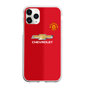 Чехол для iPhone 11 Pro Max матовый с принтом Манчестер Юнайтед форма в Тюмени, Силикон |  | mu | манчестер юнайтед | мю | форма