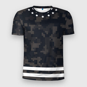 Мужская футболка 3D спортивная с принтом Camouflage в Тюмени, 100% полиэстер с улучшенными характеристиками | приталенный силуэт, круглая горловина, широкие плечи, сужается к линии бедра | 