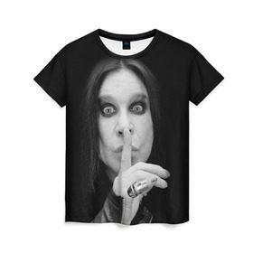 Женская футболка 3D с принтом Ozzy Osbourne в Тюмени, 100% полиэфир ( синтетическое хлопкоподобное полотно) | прямой крой, круглый вырез горловины, длина до линии бедер | rock | знаменитость | оззи осборн | рок | рок группа | рок звезда | рок музыка