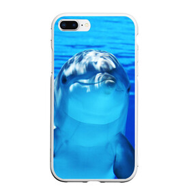 Чехол для iPhone 7Plus/8 Plus матовый с принтом Дельфин в Тюмени, Силикон | Область печати: задняя сторона чехла, без боковых панелей | вода | дельфин | море | отдых | отпуск | подводный мир | туризм