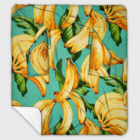 Плед с рукавами с принтом Банан в Тюмени, 100% полиэстер | Закругленные углы, все края обработаны. Ткань не мнется и не растягивается. Размер 170*145 | banana | банан | бананы | паттерн