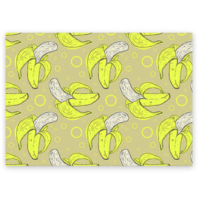 Поздравительная открытка с принтом Банан 8 в Тюмени, 100% бумага | плотность бумаги 280 г/м2, матовая, на обратной стороне линовка и место для марки
 | banana | банан | бананы | паттерн