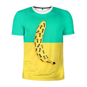 Мужская футболка 3D спортивная с принтом Банан 5 в Тюмени, 100% полиэстер с улучшенными характеристиками | приталенный силуэт, круглая горловина, широкие плечи, сужается к линии бедра | Тематика изображения на принте: banana | fashion | банан | бананы | мода