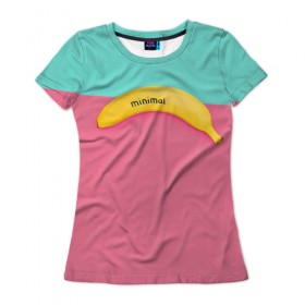 Женская футболка 3D с принтом Банан 4 в Тюмени, 100% полиэфир ( синтетическое хлопкоподобное полотно) | прямой крой, круглый вырез горловины, длина до линии бедер | banana | fashion | банан | бананы | мода
