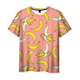 Мужская футболка 3D с принтом Банан 1 в Тюмени, 100% полиэфир | прямой крой, круглый вырез горловины, длина до линии бедер | banana | банан | бананы | паттерн