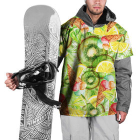 Накидка на куртку 3D с принтом Веселые фрукты 2 в Тюмени, 100% полиэстер |  | Тематика изображения на принте: апельсин | арбуз | банан | виноград | груша | киви | мороженое | овощи | питание | ппп | правильное | тайланд | фрукт | яблоко