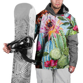 Накидка на куртку 3D с принтом Зелень в Тюмени, 100% полиэстер |  | кактусы | лилия | тропики | цветы
