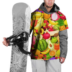 Накидка на куртку 3D с принтом Веселые фрукты в Тюмени, 100% полиэстер |  | Тематика изображения на принте: апельсин | арбуз | банан | виноград | груша | киви | овощи | питание | ппп | правильное | тайланд | фрукт | яблоко
