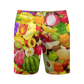 Мужские шорты 3D спортивные с принтом Веселые фрукты в Тюмени,  |  | апельсин | арбуз | банан | виноград | груша | киви | овощи | питание | ппп | правильное | тайланд | фрукт | яблоко