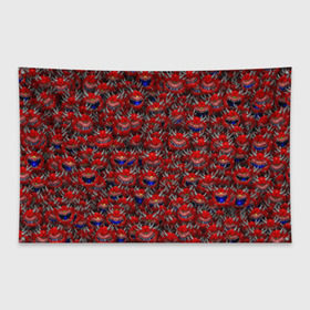 Флаг-баннер с принтом Какодемоны (pixel-art) в Тюмени, 100% полиэстер | размер 67 х 109 см, плотность ткани — 95 г/м2; по краям флага есть четыре люверса для крепления | doom | демон | дум