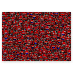 Поздравительная открытка с принтом Какодемоны (pixel-art) в Тюмени, 100% бумага | плотность бумаги 280 г/м2, матовая, на обратной стороне линовка и место для марки
 | doom | демон | дум