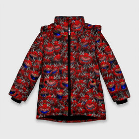 Зимняя куртка для девочек 3D с принтом Какодемоны (pixel-art) в Тюмени, ткань верха — 100% полиэстер; подклад — 100% полиэстер, утеплитель — 100% полиэстер. | длина ниже бедра, удлиненная спинка, воротник стойка и отстегивающийся капюшон. Есть боковые карманы с листочкой на кнопках, утяжки по низу изделия и внутренний карман на молнии. 

Предусмотрены светоотражающий принт на спинке, радужный светоотражающий элемент на пуллере молнии и на резинке для утяжки. | Тематика изображения на принте: doom | демон | дум