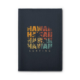 Обложка для автодокументов с принтом HAWAII в Тюмени, натуральная кожа |  размер 19,9*13 см; внутри 4 больших “конверта” для документов и один маленький отдел — туда идеально встанут права | hawaii | гаваи | лето | океан | отдых | пальмы | пляж | серф