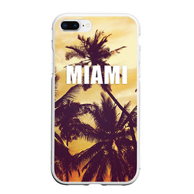 Чехол для iPhone 7Plus/8 Plus матовый с принтом MIAMI в Тюмени, Силикон | Область печати: задняя сторона чехла, без боковых панелей | miami | лето | майами | маями | океан | отдых | пальмы | пляж | серф