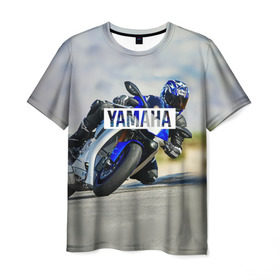 Мужская футболка 3D с принтом Yamaha 5 в Тюмени, 100% полиэфир | прямой крой, круглый вырез горловины, длина до линии бедер | Тематика изображения на принте: yamaha