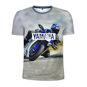 Мужская футболка 3D спортивная с принтом Yamaha 5 в Тюмени, 100% полиэстер с улучшенными характеристиками | приталенный силуэт, круглая горловина, широкие плечи, сужается к линии бедра | yamaha
