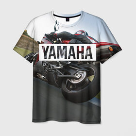 Мужская футболка 3D с принтом Yamaha 4 в Тюмени, 100% полиэфир | прямой крой, круглый вырез горловины, длина до линии бедер | yamaha