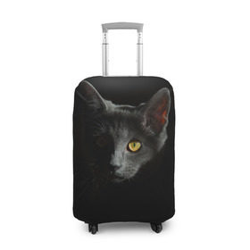 Чехол для чемодана 3D с принтом Кошачий взгляд в Тюмени, 86% полиэфир, 14% спандекс | двустороннее нанесение принта, прорези для ручек и колес | глаз | киска | кот | котёнок | кошка | прикольные картинки | темнота | тьма