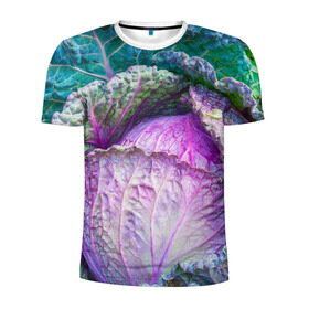 Мужская футболка 3D спортивная с принтом Капуста в Тюмени, 100% полиэстер с улучшенными характеристиками | приталенный силуэт, круглая горловина, широкие плечи, сужается к линии бедра | дача | еда | зелень | капуста | овощи | огород | растения | цветная капуста