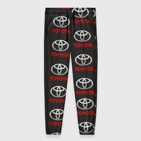Женские брюки 3D с принтом Toyota в Тюмени, полиэстер 100% | прямой крой, два кармана без застежек по бокам, с мягкой трикотажной резинкой на поясе и по низу штанин. В поясе для дополнительного комфорта — широкие завязки | тайота