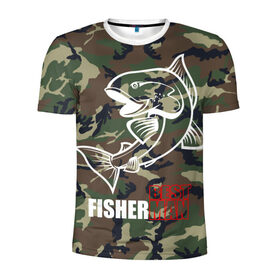 Мужская футболка 3D спортивная с принтом Лучший рыбак в Тюмени, 100% полиэстер с улучшенными характеристиками | приталенный силуэт, круглая горловина, широкие плечи, сужается к линии бедра | best fisherman | camouflage | fish | fishing | man | камуфляж | лучший рыбак | мужчина | рыба | рыбалка