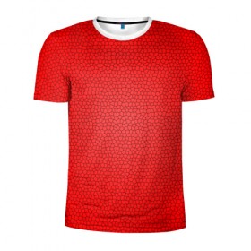 Мужская футболка 3D спортивная с принтом Витраж Красный в Тюмени, 100% полиэстер с улучшенными характеристиками | приталенный силуэт, круглая горловина, широкие плечи, сужается к линии бедра | texture | витраж | красный | текстура