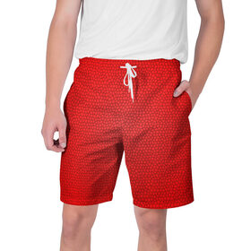 Мужские шорты 3D с принтом Витраж Красный в Тюмени,  полиэстер 100% | прямой крой, два кармана без застежек по бокам. Мягкая трикотажная резинка на поясе, внутри которой широкие завязки. Длина чуть выше колен | texture | витраж | красный | текстура