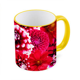 Кружка 3D с принтом Яркие цветы в Тюмени, керамика | ёмкость 330 мл | красный | лепестки | прикольные картинки | цветочки | цветы