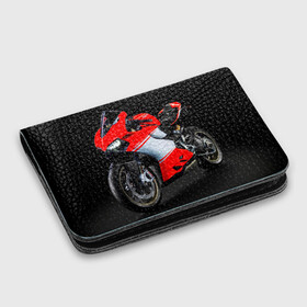 Картхолдер с принтом с принтом Ducati в Тюмени, натуральная матовая кожа | размер 7,3 х 10 см; кардхолдер имеет 4 кармана для карт; | Тематика изображения на принте: ducati | мото | мотоцикл | скорость
