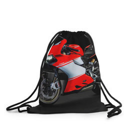 Рюкзак-мешок 3D с принтом Ducati в Тюмени, 100% полиэстер | плотность ткани — 200 г/м2, размер — 35 х 45 см; лямки — толстые шнурки, застежка на шнуровке, без карманов и подкладки | ducati | мото | мотоцикл | скорость