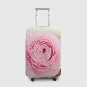 Чехол для чемодана 3D с принтом Розовый цветок в Тюмени, 86% полиэфир, 14% спандекс | двустороннее нанесение принта, прорези для ручек и колес | 