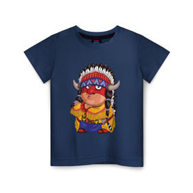 Детская футболка хлопок с принтом Забавные Индейцы 11 в Тюмени, 100% хлопок | круглый вырез горловины, полуприлегающий силуэт, длина до линии бедер | апачи | вождь | воин | животные | запад | канада | лидер | лицо | северная | смешные | талисман | цвет