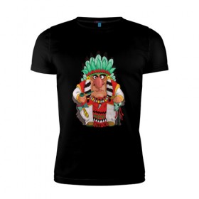 Мужская футболка премиум с принтом Забавные Индейцы 12 в Тюмени, 92% хлопок, 8% лайкра | приталенный силуэт, круглый вырез ворота, длина до линии бедра, короткий рукав | Тематика изображения на принте: 