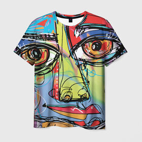Мужская футболка 3D с принтом Abstract girl graffiti в Тюмени, 100% полиэфир | прямой крой, круглый вырез горловины, длина до линии бедер | abstract | girl | graffiti
