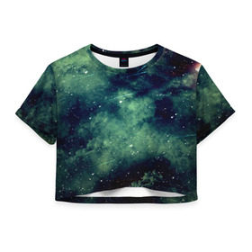 Женская футболка 3D укороченная с принтом Падение звёзд в Тюмени, 100% полиэстер | круглая горловина, длина футболки до линии талии, рукава с отворотами | Тематика изображения на принте: вселенная | космос | метеорит