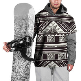 Накидка на куртку 3D с принтом Etno pattern в Тюмени, 100% полиэстер |  | орнамент | черно белый | этно