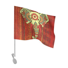 Флаг для автомобиля с принтом Индия 4 в Тюмени, 100% полиэстер | Размер: 30*21 см | india | индия | индуизм | кришна | слон