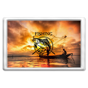 Магнит 45*70 с принтом Рыбалка в Тюмени, Пластик | Размер: 78*52 мм; Размер печати: 70*45 | Тематика изображения на принте: boat | clouds | emblem | fish | fishermen | fishing | logo | nature | net | reflection | river | sky | sturgeon | sun | sunset | water | wave | вода | волна | закат | логотип | лодка | небо | облака | осетр | отражение | природа | река | рыба | рыбаки | р