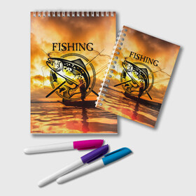 Блокнот с принтом Рыбалка в Тюмени, 100% бумага | 48 листов, плотность листов — 60 г/м2, плотность картонной обложки — 250 г/м2. Листы скреплены удобной пружинной спиралью. Цвет линий — светло-серый
 | boat | clouds | emblem | fish | fishermen | fishing | logo | nature | net | reflection | river | sky | sturgeon | sun | sunset | water | wave | вода | волна | закат | логотип | лодка | небо | облака | осетр | отражение | природа | река | рыба | рыбаки | р