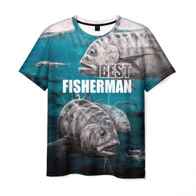 Мужская футболка 3D с принтом Лучший рыбак в Тюмени, 100% полиэфир | прямой крой, круглый вырез горловины, длина до линии бедер | best | fish | fisherman | fishing | river | the sky | volga | water | вода | волна | лучший | небо | река | рыба | рыбак | рыбалка