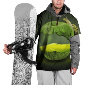 Накидка на куртку 3D с принтом Яблоко в Тюмени, 100% полиэстер |  | Тематика изображения на принте: арт | зеленый | новые | улитка | фантастика | фрукты | яблоко