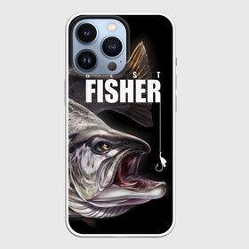 Чехол для iPhone 13 Pro с принтом Лучший рыбак в Тюмени,  |  | background | best fisherman | black | fish | fishing | sturgeon | лучший рыбак | осетр | рыба | рыбалка | фон | черный