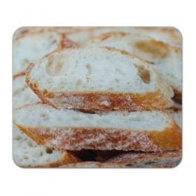 Коврик прямоугольный с принтом Хлеб в Тюмени, натуральный каучук | размер 230 х 185 мм; запечатка лицевой стороны | Тематика изображения на принте: батон | булка | булочка | выпечка | еда | кулинария | кусочек | мука | хлеб
