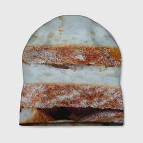 Шапка 3D с принтом Хлеб в Тюмени, 100% полиэстер | универсальный размер, печать по всей поверхности изделия | Тематика изображения на принте: батон | булка | булочка | выпечка | еда | кулинария | кусочек | мука | хлеб